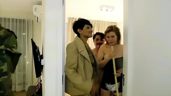 Slutty maid fucked by boss and politician friend