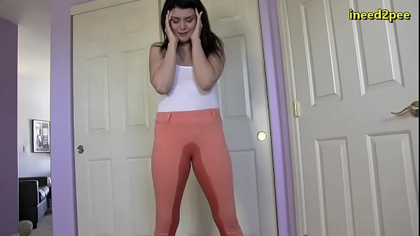 Desperate to pee pissing her tight jeans 2020