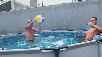 Fucked a friend's lustful wife after a pool party. Cumshot