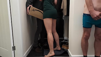 Delivery Guy Knocked on the Door as I Fucked my