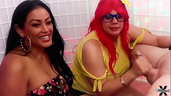 Asian Slut Maxine X And Latina Crush Stroking Uncle Jack's