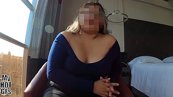 Horny chubby girl takes off the condom because she says