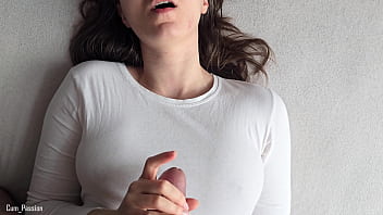 POV Couple Handjob And Cum On Clothes!