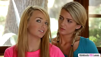 - Blonde lesbian teen toying her bffs ass