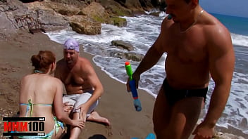 Cute girl gets fucked on the beach in a great