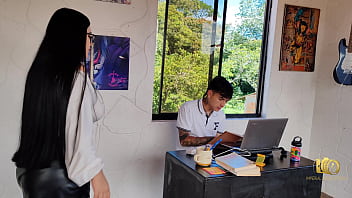 The teacher fucks a young student to teach him a