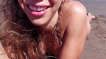 Beach girl pulls off my condom