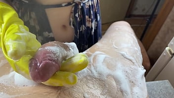 My Hot Housewife Washed My Cock In The Kitchen Until