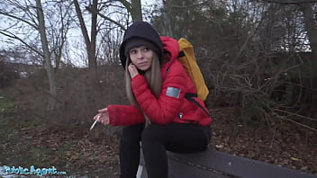 Public Agent Dominno and her Big Tits Fucked in Hotel