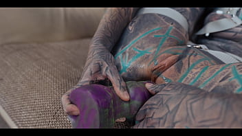 Double ANAL penetration for heavily tattooed Anuskatzz - sloppy bj,