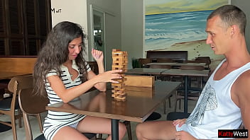 Stepsister lost her ass in a Jenga game and got