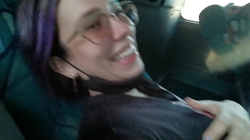 Blowjob and fucking with creampie in public service bus -