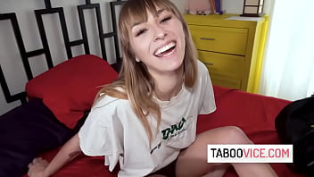 Busty stepdaughter suck stepdad's cock with lot's of cream -