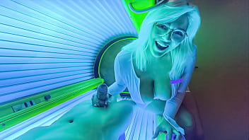 PervTeen &ndash; Sneaky Sex at Tanning Salon with Chubby Busty