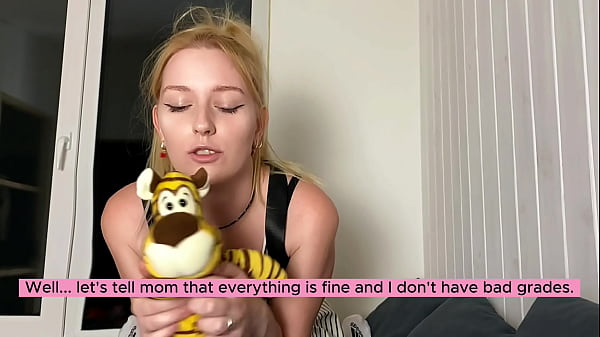 Teen girl gives blowjob and fucks stepdad because of bad