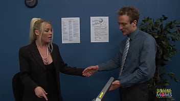 The office sex fantasy from the blonde milf with big
