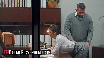 Busty (Alexis Fawx) fucking her boss in the office -