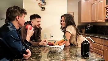 Stepsister deep throated by step siblings