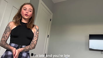 Morning sex with a cute stepsister before school