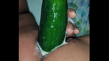 Anal sex with cucumber in the ass