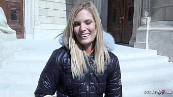 GERMAN SCOUT - Skinny blonde Teen Candee Licious Pickup and