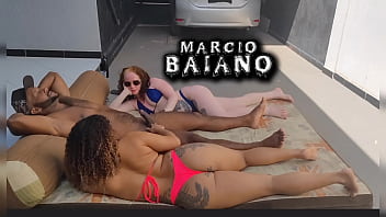 Two sluts can't stand to see their neighbor's hard cock