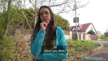 Public Agent Brunette jogger with a great ass measures a