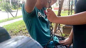 Perverted guy takes out his dick in a park SERIOUSLY!