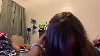 Cute lesbian bestfriend comes into my room to suck me