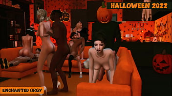 Sims 4. Halloween 2022. Part 2 (Final) - Enchanted Orgy