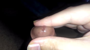 Hairy latino tries glans massage until orgasm