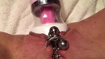 Daddy's pierced pussy squirting