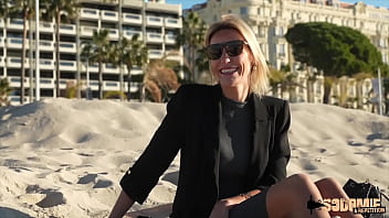 Anouk, a sultry blonde, impales herself on a cock