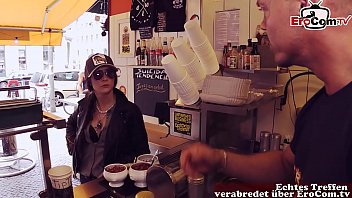 German Instagram girl pick up a fan for public Sex