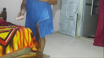 My stepmother masturbates with a huge dildo and I get