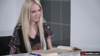 Russian college babe giving her guy blowjob after school