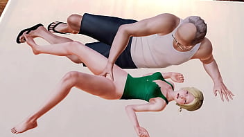 An old man and a sweet girl in anime Hentai