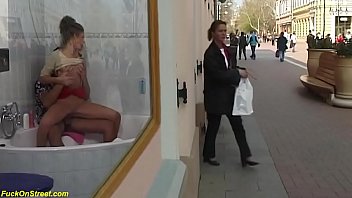 Extreme rough anal at public shopping street