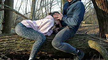 Redhead Public Deepthroats Dick And Rough Fucks In The Wood