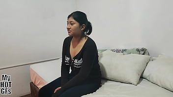 Beautiful young woman Kiomi comes for a porn casting.