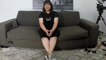 Thick Asian gets so horny she needs cock in both