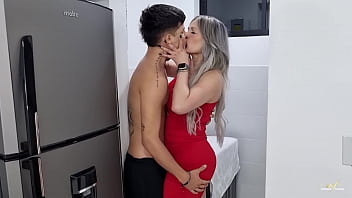 Colombian Milf fucks her Husband's Son and leaves his Ass