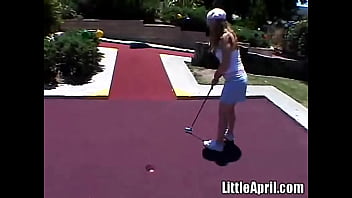 Teen little april goes solo outdoors