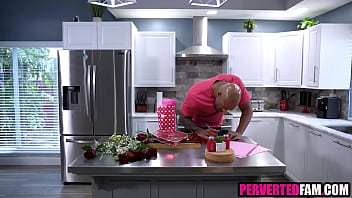 Ebony stepdaughter gives stepdad Valentine's Day present