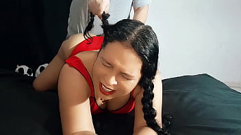 Fucking my fat stepbrother. He fucks me doggystyle and makes