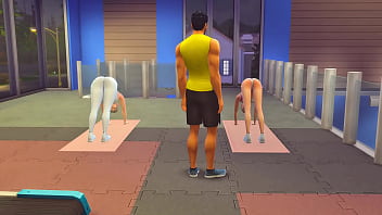 Woman at the gym giving it to the sims 4