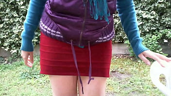 Gorgeous squirting in a public garden hot Italian student masturbates