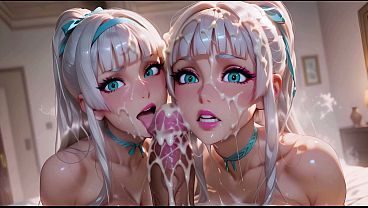 Hardcore Anal Threesome with Two Step Sister with Big Breasts