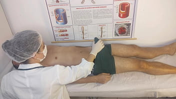 Nurse has her first patient with an erect penis!