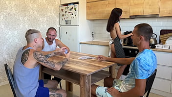 Lost his young wife at cards. Stretched her tight pussy